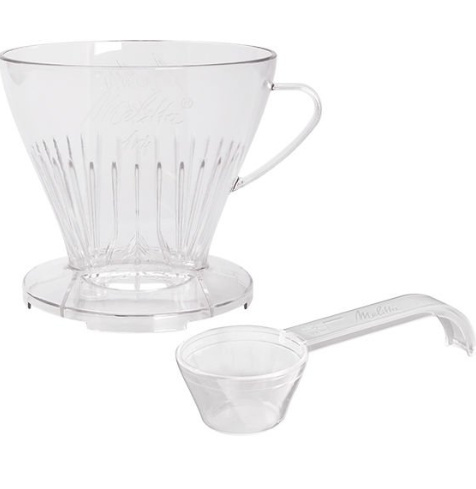 dripper Melitta 1 4 z łyżką przezroczysty