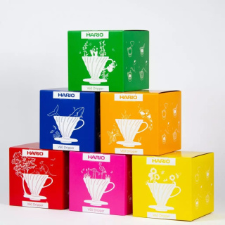 Dripper Hario V60-02 - plastic + filtry 40 szt. - bamboo green, zielony